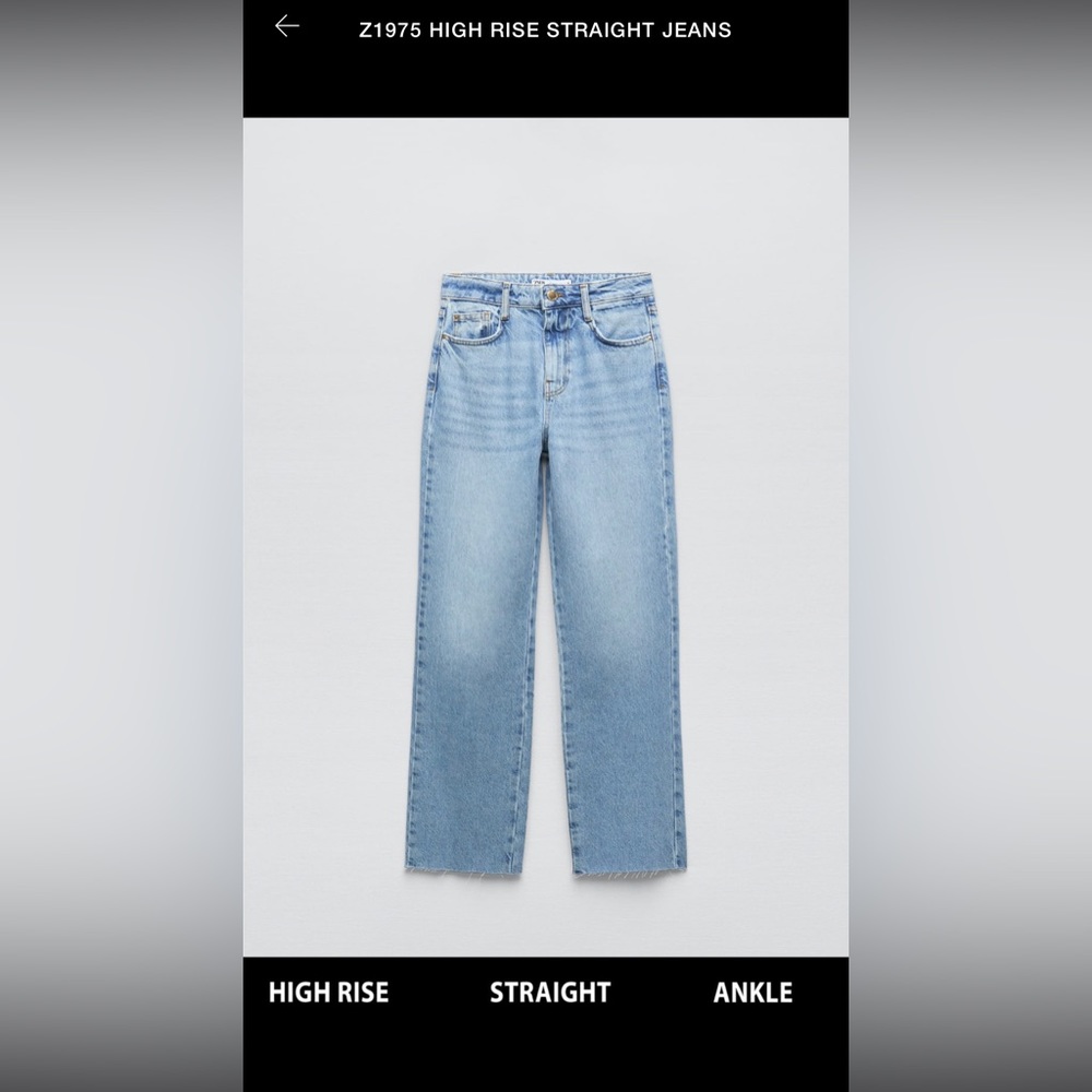 Zara High Rise Straight Jean